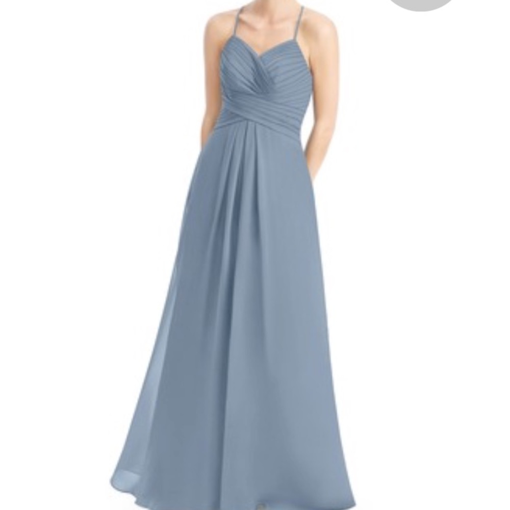 Azazie Avelina Bridesmaid Dress - Dusty Blue 
**PLEASE READ DESCRIPTION**